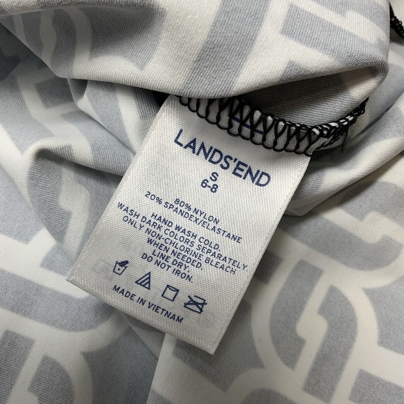 Lands' End Women’s Size Small Black White Lace Up Chest Geometric Dress‎ - Picture 13 of 13